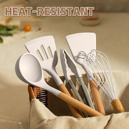 33 pcs Non-Stick Silicone Cooking Kitchen Utensils Spatula Set