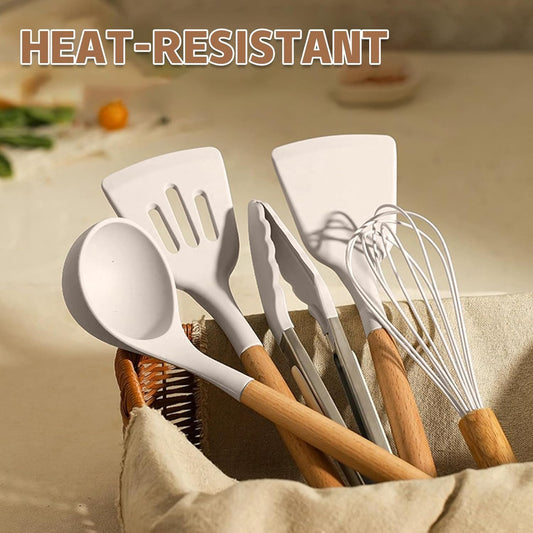 33 pcs Non-Stick Silicone Cooking Kitchen Utensils Spatula Set