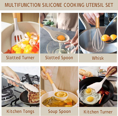 33 pcs Non-Stick Silicone Cooking Kitchen Utensils Spatula Set