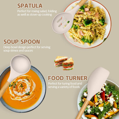 33 pcs Non-Stick Silicone Cooking Kitchen Utensils Spatula Set