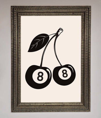8 Ball Cherries Framed Wall Art