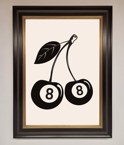 8 Ball Cherries Framed Wall Art
