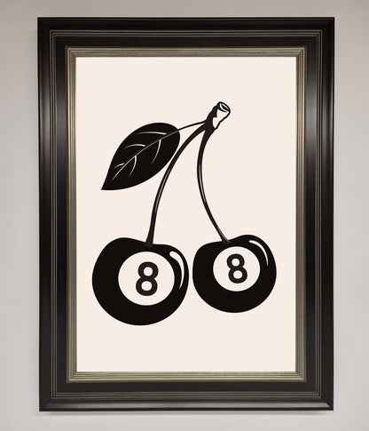 8 Ball Cherries Framed Wall Art