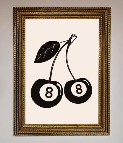 8 Ball Cherries Framed Wall Art