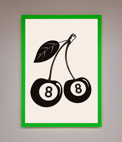 8 Ball Cherries Framed Wall Art