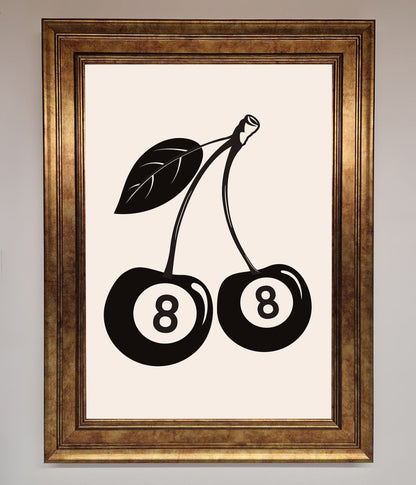 8 Ball Cherries Framed Wall Art