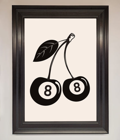 8 Ball Cherries Framed Wall Art