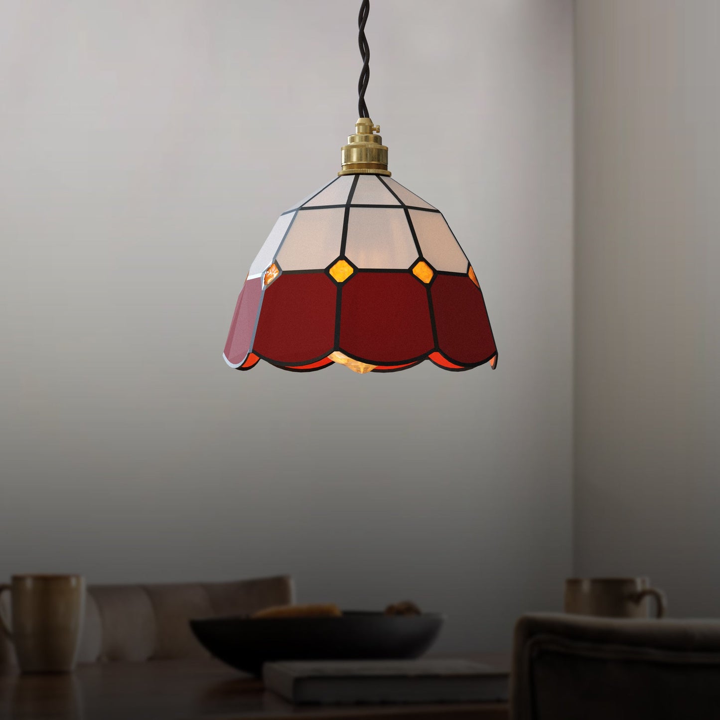 Colored Glass Lamp Pendant Lighting Shades~4542