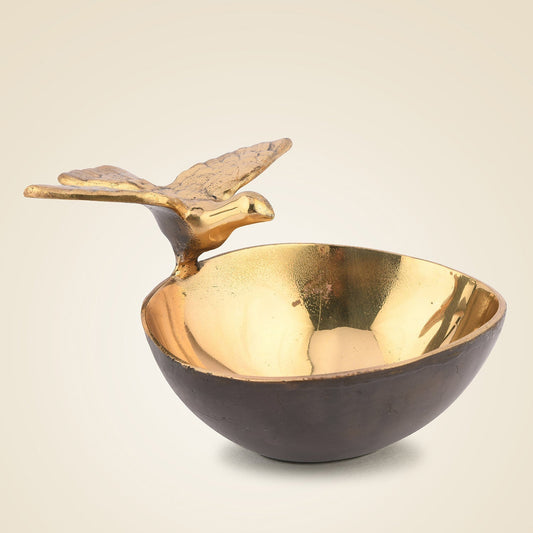 Brass Bird Bowl – 3.5" Handcrafted Decorative Pure Brass Accent for Home & Gifts-1