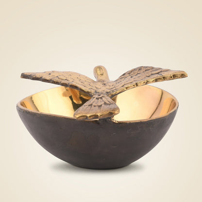Brass Bird Bowl – 3.5" Handcrafted Decorative Pure Brass Accent for Home & Gifts-4