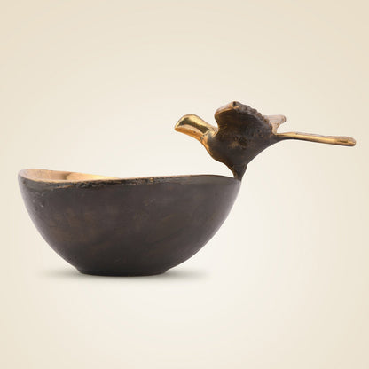 Brass Bird Bowl – 3.5" Handcrafted Decorative Pure Brass Accent for Home & Gifts-3