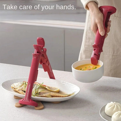 2in1 Anti-Scald Secure Grip Bowl Holder