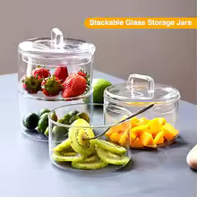 Clear Glass Storage Jars with Lids