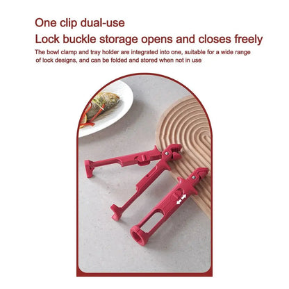 2in1 Anti-Scald Secure Grip Bowl Holder