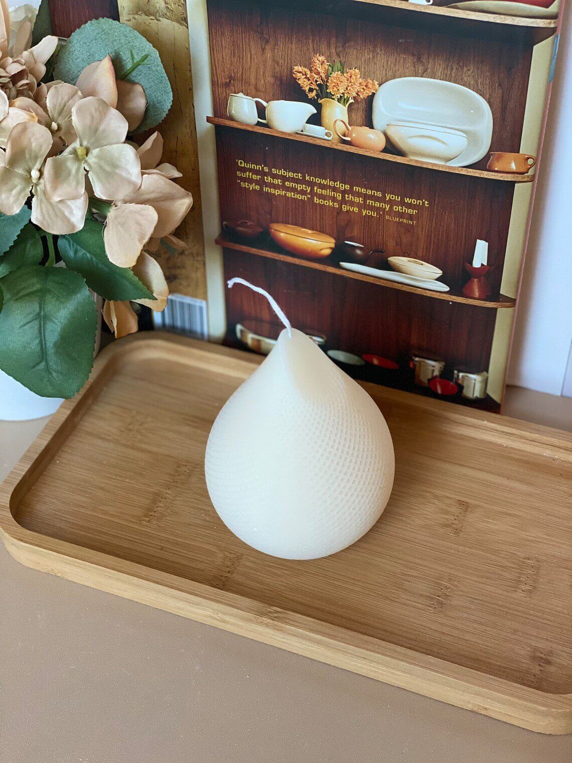 Elegant Teardrop Candle - Handmade Unique Home Decor Accent-1